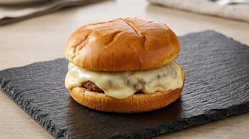 Hamburger, cheeseburger, and grilled cheese choices.